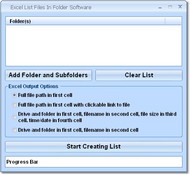 Excel List Files In Folder Software screenshot